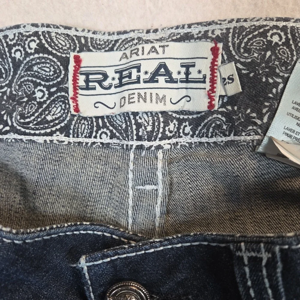Ariat Real Denim Rainstorm Women 32S Mid Rise Marine Boot Entwined 10017510